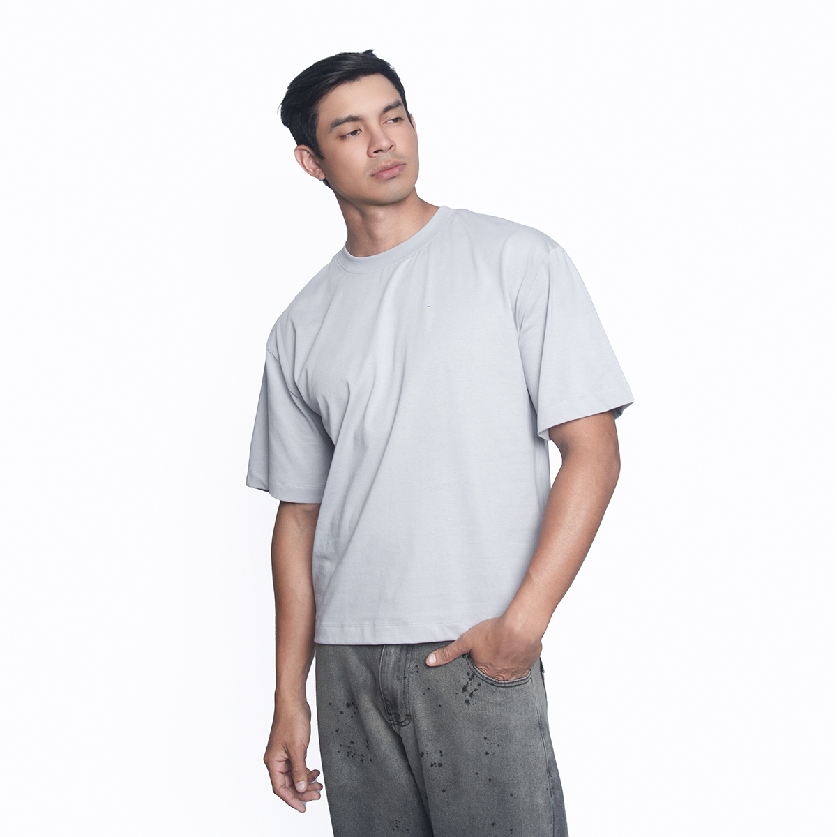 Boxy Fit Gris Claro - Imagen 3