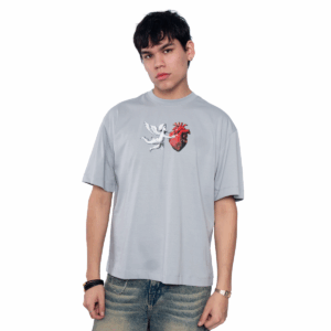 Oversize Gris - Angels Guard Our Heart